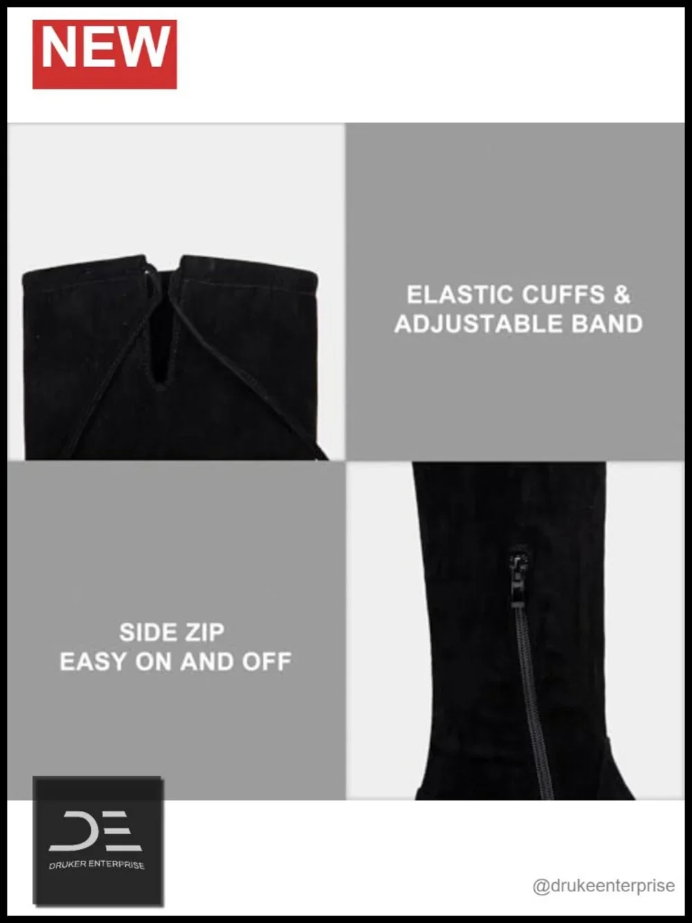Women's Over the Knee Flat Heel Thigh High Boots Synthetic Suede Zip